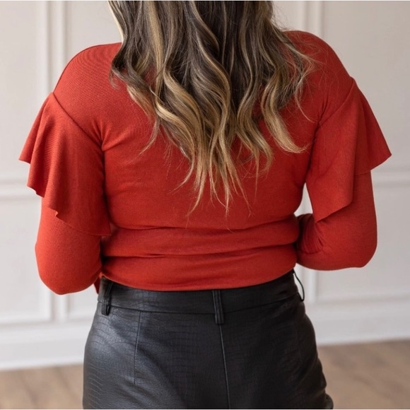 Rust Shimmer Bodysuit Size 3X - Picture 3 of 4